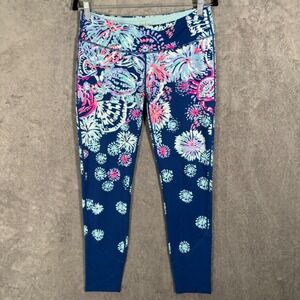 Lilly Pulitzer Luxletic‎ Weekender Ankle Leggings Maralyn Gypsea Navy Blue Large